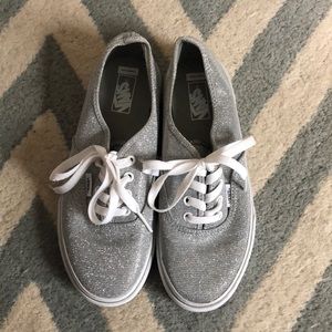 Silver sparkly vans in size 3 kids!